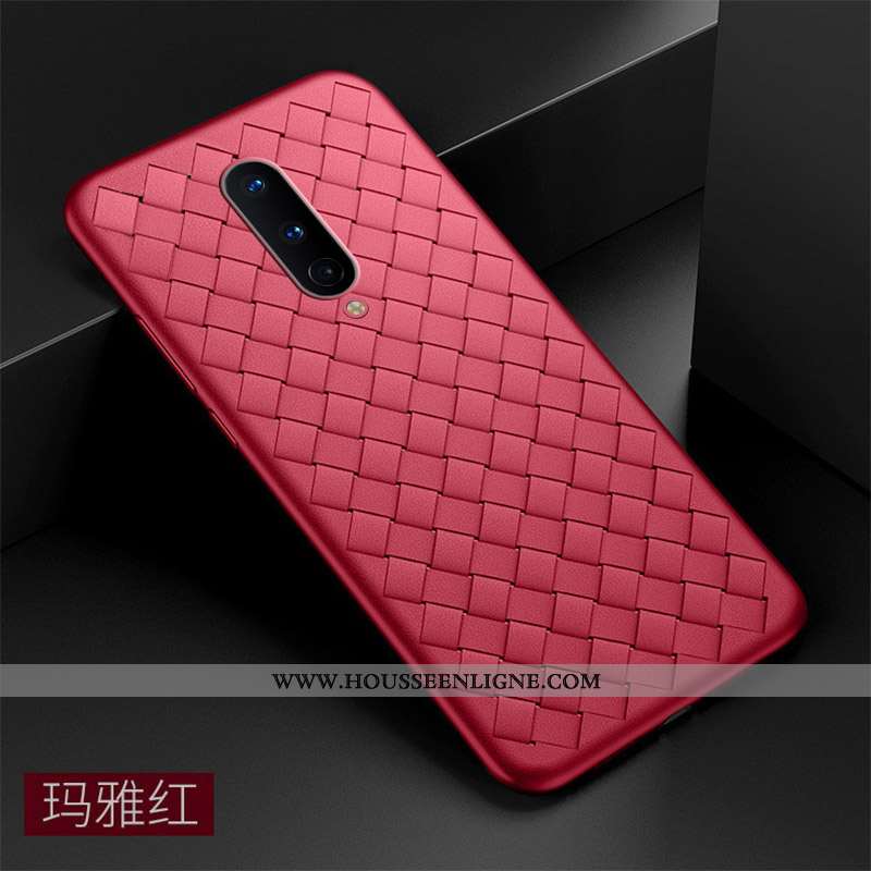 Coque Oneplus 7 Pro Légère Silicone Net Rouge Ultra Téléphone Portable Tendance