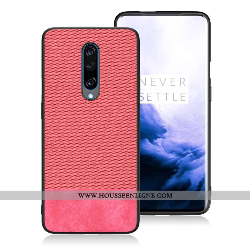 Coque Oneplus 7 Pro Modèle Fleurie Fluide Doux Protection Étui Ultra Tendance Tissu Rouge