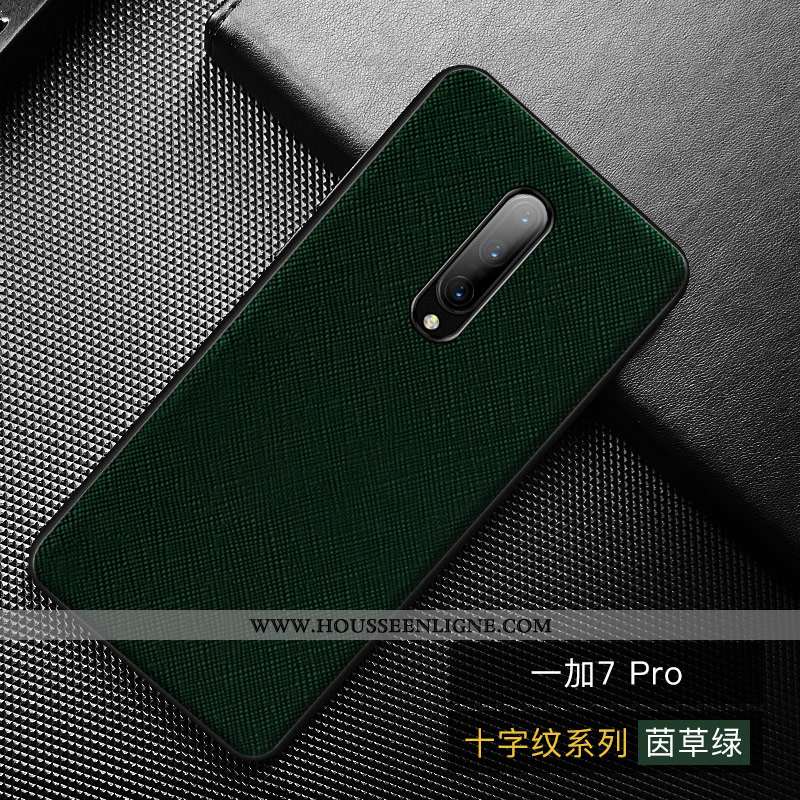 Coque Oneplus 7 Pro Personnalité Cuir Véritable Tendance Téléphone Portable Modèle Fleurie Cuir Oran
