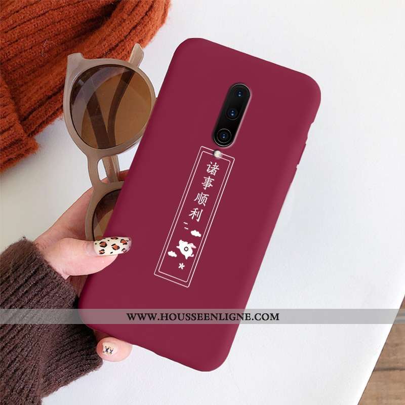 Coque Oneplus 7 Pro Personnalité Ultra Vert Silicone Protection Simple Net Rouge Verte