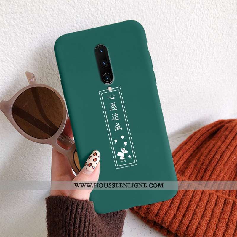 Coque Oneplus 7 Pro Personnalité Ultra Vert Silicone Protection Simple Net Rouge Verte