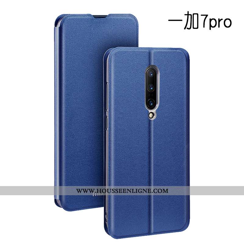 Coque Oneplus 7 Pro Protection Tendance Étui Légère Cuir Fluide Doux Clamshell Rouge