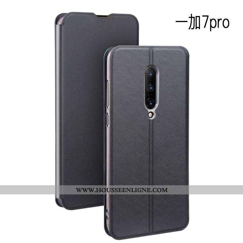 Coque Oneplus 7 Pro Protection Tendance Étui Légère Cuir Fluide Doux Clamshell Rouge