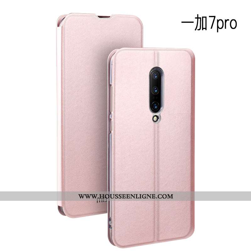 Coque Oneplus 7 Pro Protection Tendance Étui Légère Cuir Fluide Doux Clamshell Rouge
