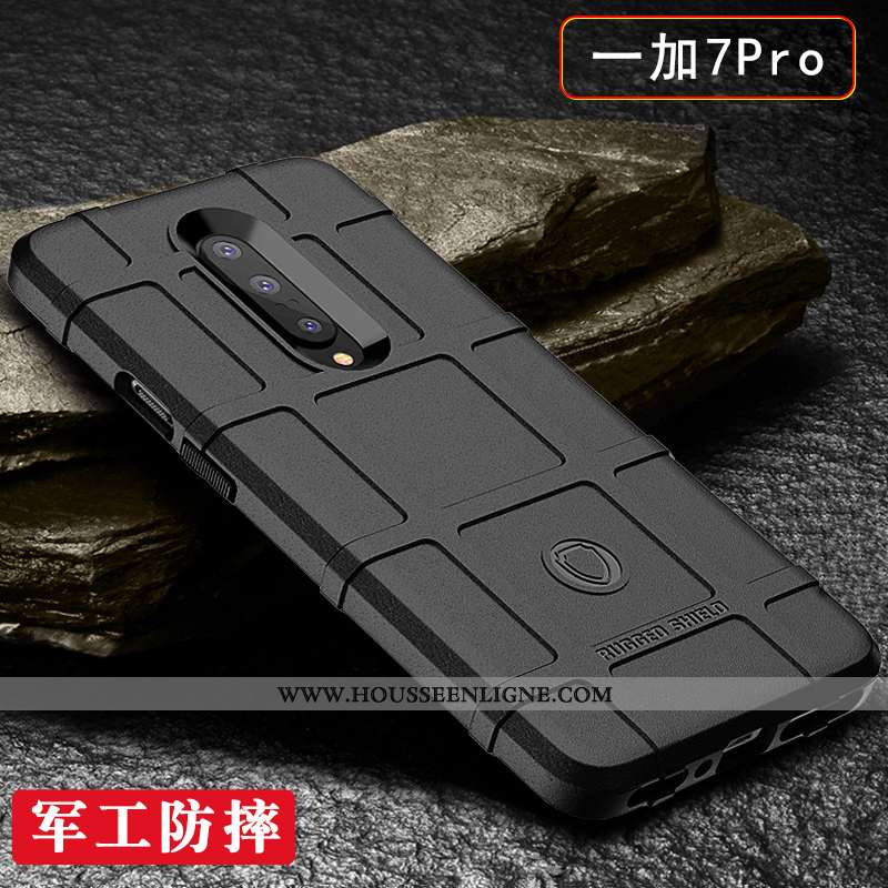 Coque Oneplus 7 Pro Silicone Protection Tout Compris Net Rouge Délavé En Daim Argent Tendance