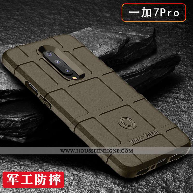 Coque Oneplus 7 Pro Silicone Protection Tout Compris Net Rouge Délavé En Daim Argent Tendance