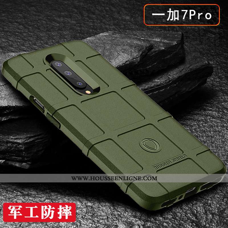 Coque Oneplus 7 Pro Silicone Protection Tout Compris Net Rouge Délavé En Daim Argent Tendance