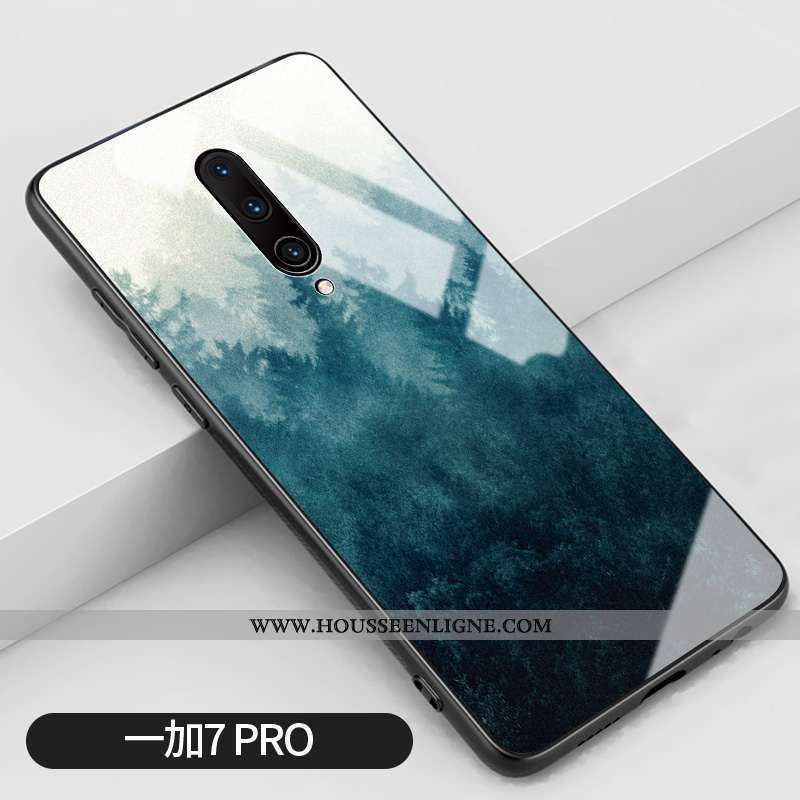 Coque Oneplus 7 Pro Silicone Verre Incassable Bleu Téléphone Portable Clair