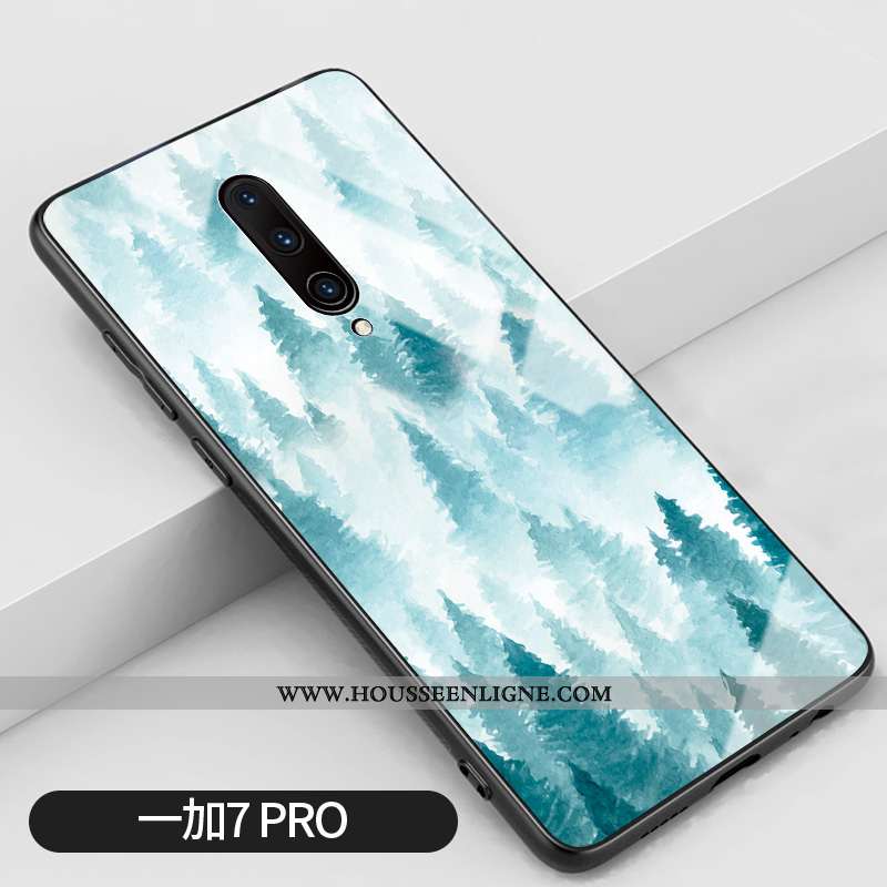 Coque Oneplus 7 Pro Silicone Verre Incassable Bleu Téléphone Portable Clair