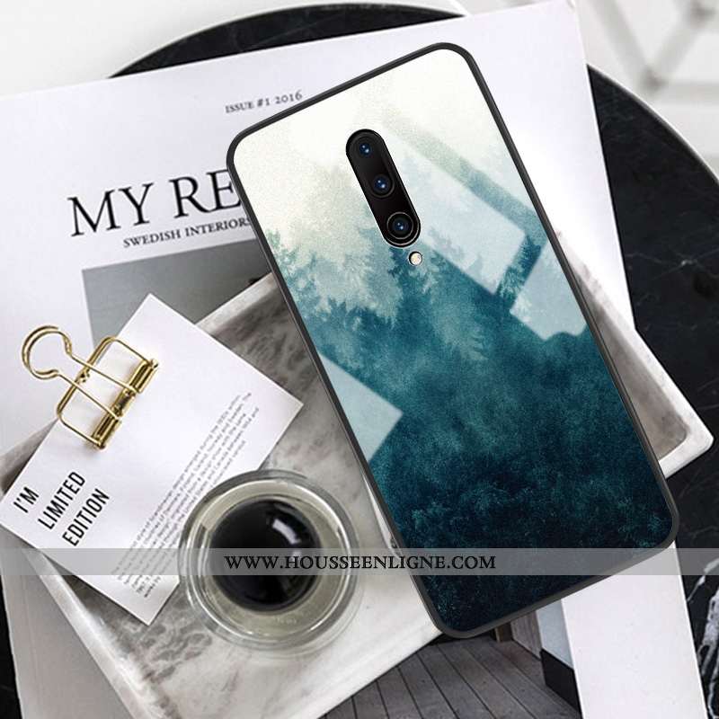 Coque Oneplus 7 Pro Silicone Verre Incassable Bleu Téléphone Portable Clair