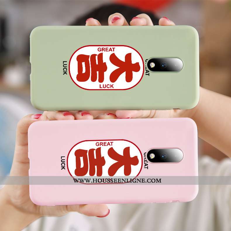 Coque Oneplus 7 Pro Tendance Légère Incassable Fluide Doux Créatif Net Rouge Silicone Verte