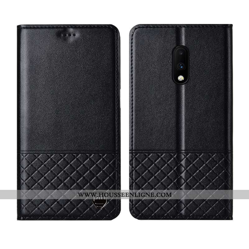 Coque Oneplus 7 Protection Cuir Véritable Tout Compris Téléphone Portable Housse Étui Jaune