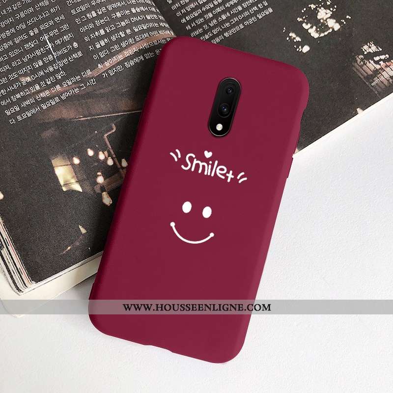 Coque Oneplus 7 Protection Silicone Net Rouge Étui Téléphone Portable Incassable Verte