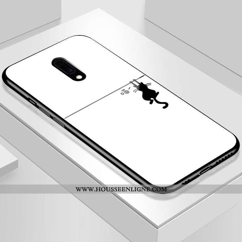 Coque Oneplus 7 Protection Verre Incassable Créatif Refroidissement Amoureux Ciel Étoilé Violet