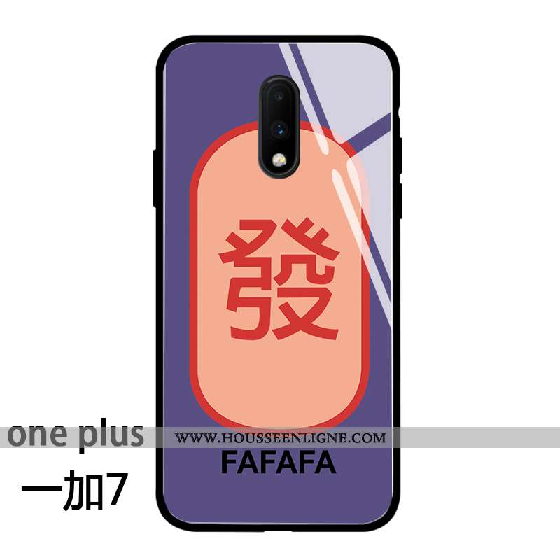 Coque Oneplus 7 Tendance Silicone Vintage Étui Protection Incassable Amoureux Violet