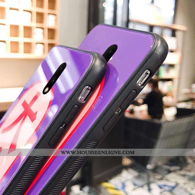 Coque Oneplus 7 Tendance Silicone Vintage Étui Protection Incassable Amoureux Violet