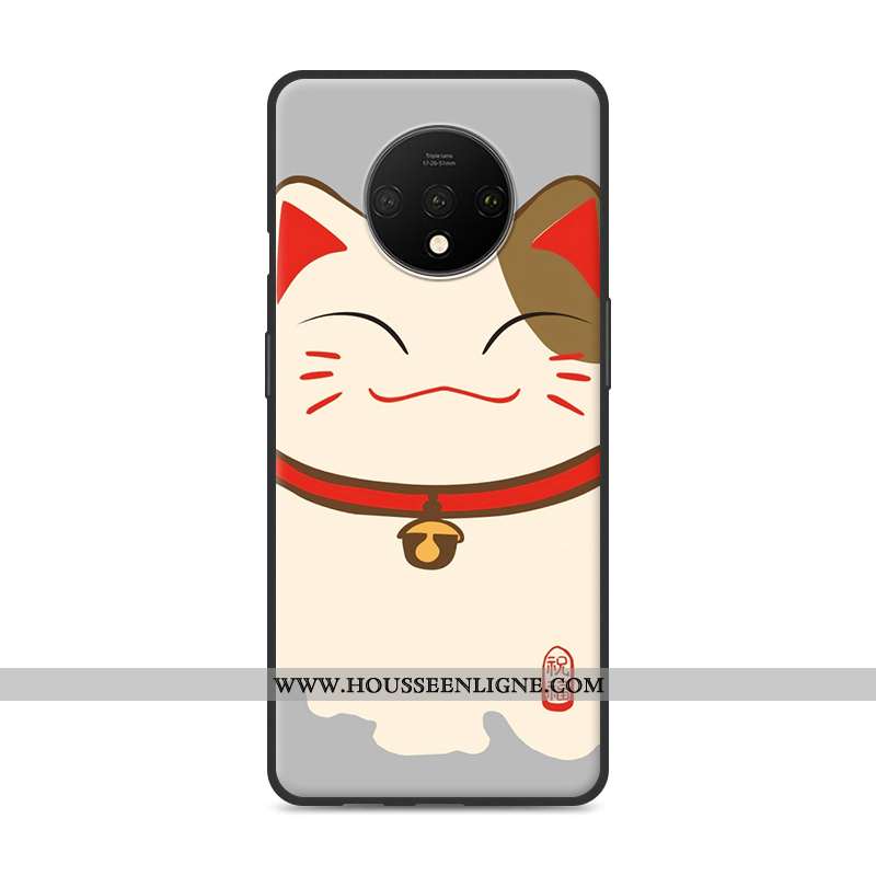 Coque Oneplus 7t Fluide Doux Silicone Rouge Charmant Étui Incassable Téléphone Portable