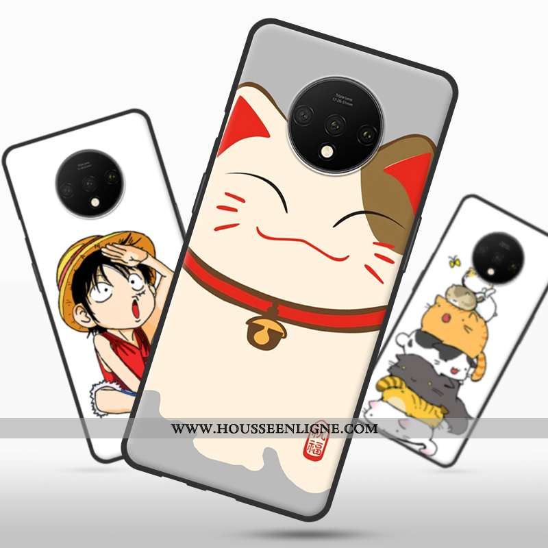 Coque Oneplus 7t Fluide Doux Silicone Rouge Charmant Étui Incassable Téléphone Portable