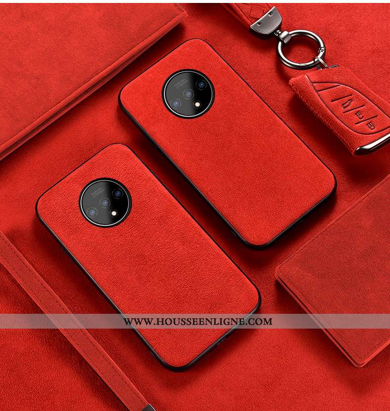 Coque Oneplus 7t Luxe Tendance Téléphone Portable Protection Antidérapant Daim Fourrure Silicone Rou