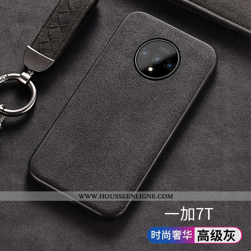 Coque Oneplus 7t Luxe Tendance Téléphone Portable Protection Antidérapant Daim Fourrure Silicone Rou