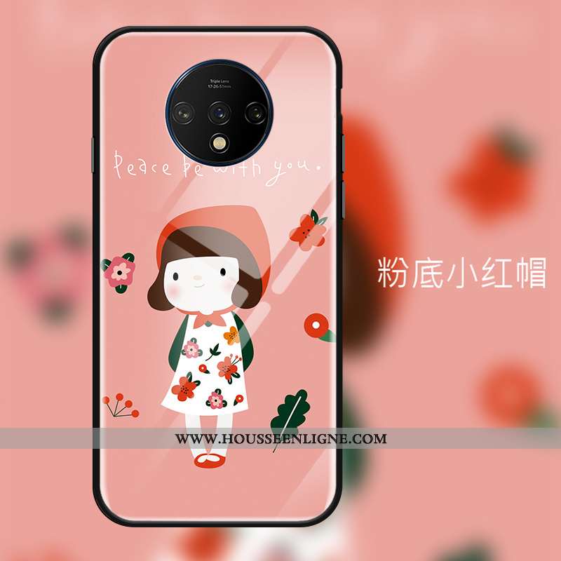 Coque Oneplus 7t Ornements Suspendus Tendance Net Rouge Rose Téléphone Portable Protection