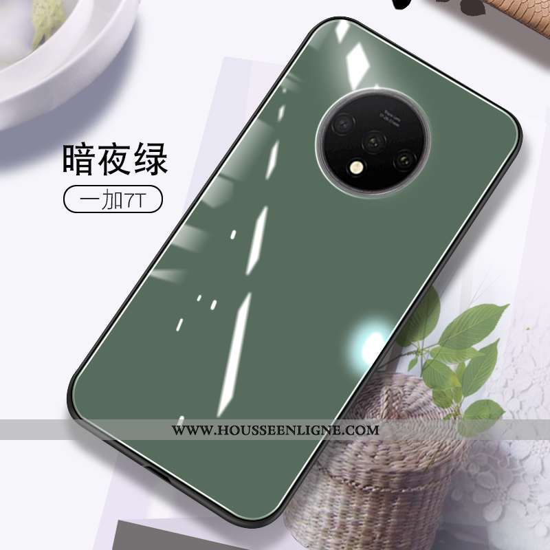 Coque Oneplus 7t Personnalité Créatif Téléphone Portable Net Rouge Tout Compris Couleur Unie Bleu Fo