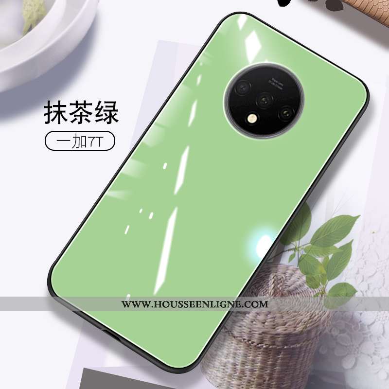 Coque Oneplus 7t Personnalité Créatif Téléphone Portable Net Rouge Tout Compris Couleur Unie Bleu Fo