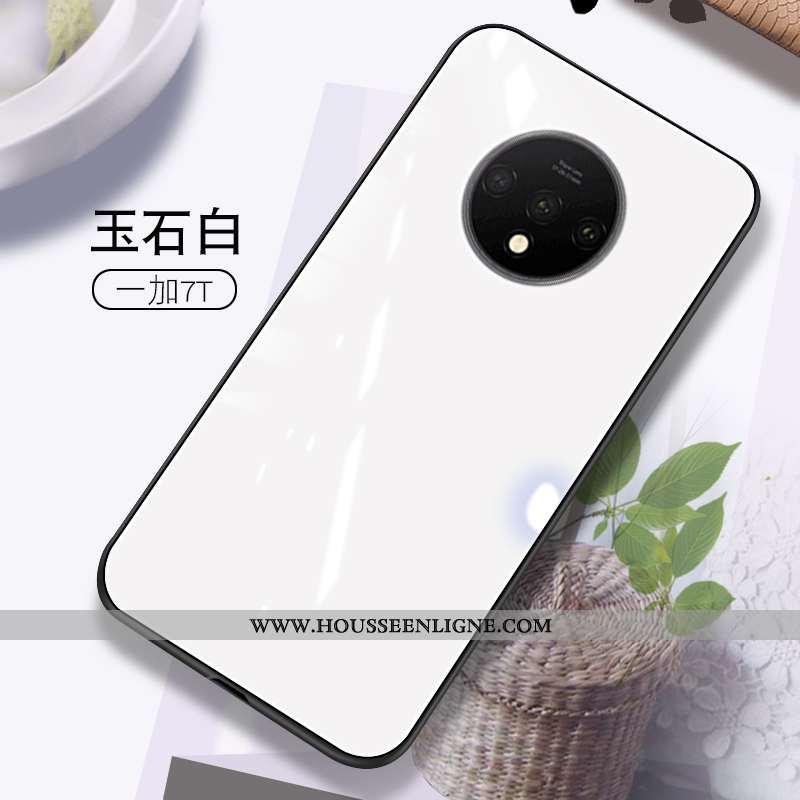 Coque Oneplus 7t Personnalité Créatif Téléphone Portable Net Rouge Tout Compris Couleur Unie Bleu Fo