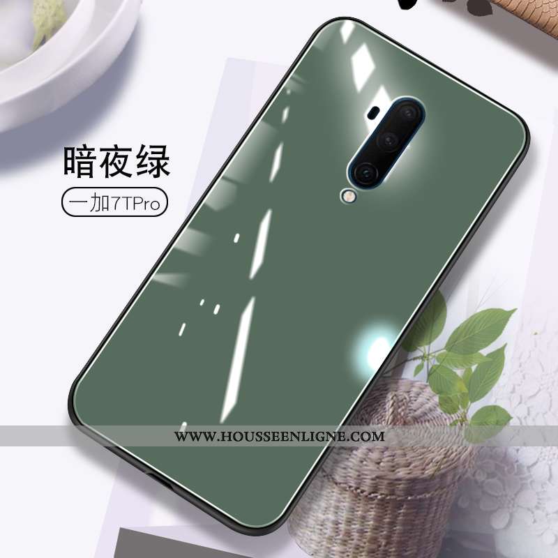 Coque Oneplus 7t Pro Créatif Tendance Verre Net Rouge Protection Étui Violet