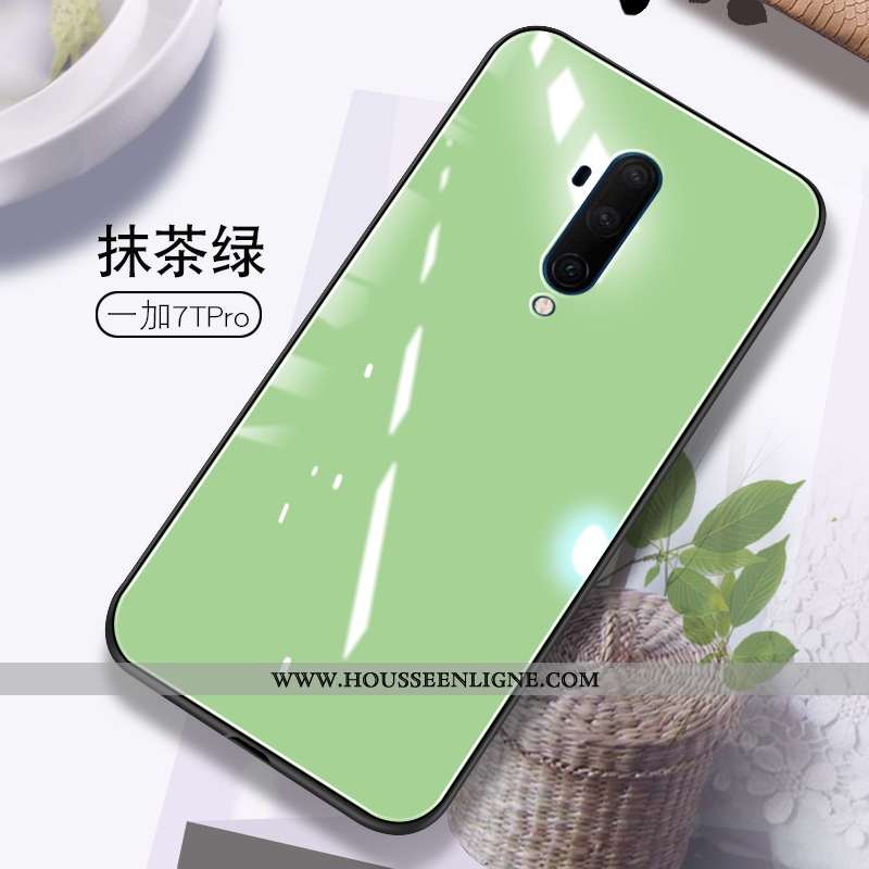 Coque Oneplus 7t Pro Créatif Tendance Verre Net Rouge Protection Étui Violet