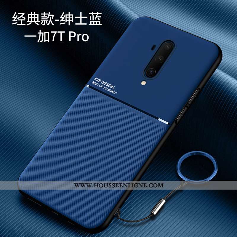 Coque Oneplus 7t Pro Ultra Légère Téléphone Portable Tout Compris Bleu Marin Personnalité Net Rouge 