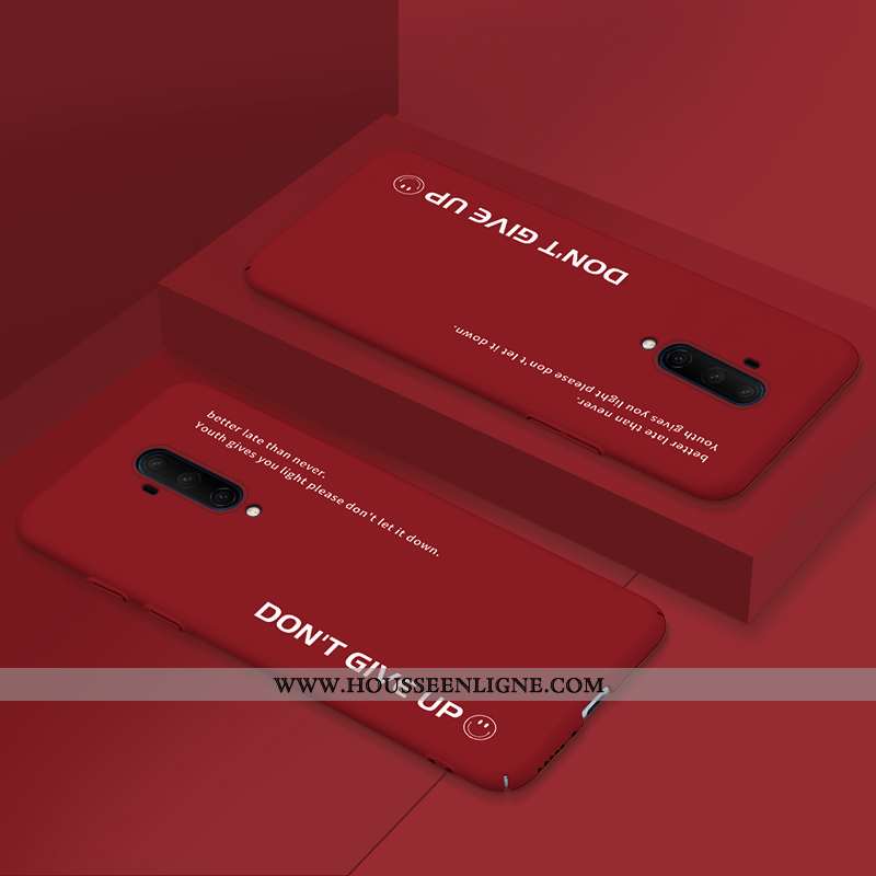 Coque Oneplus 7t Pro Ultra Tendance Étui Couleur Difficile Net Rouge Tout Compris Verte