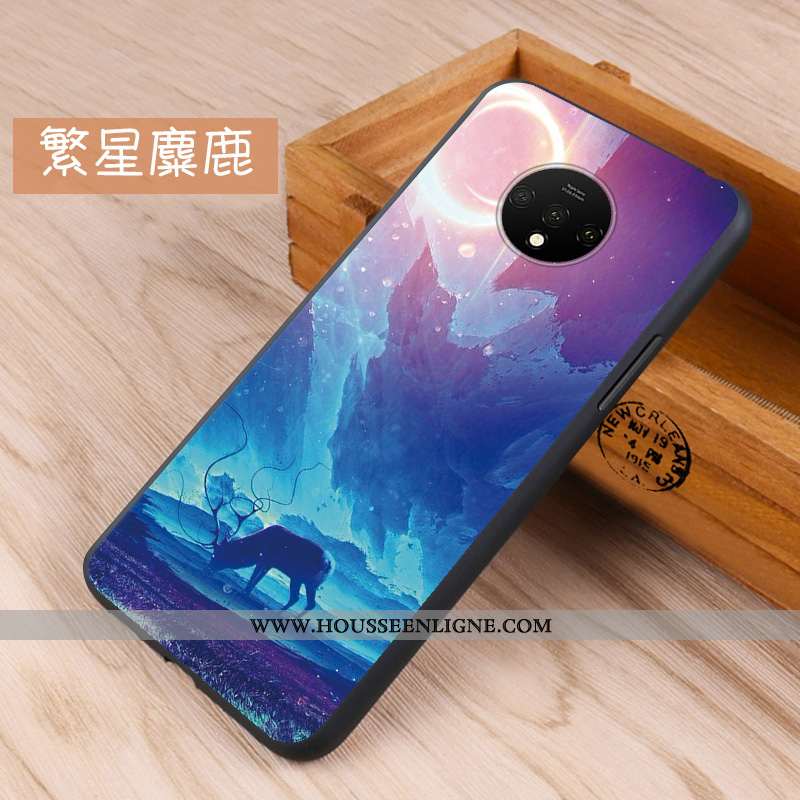 Coque Oneplus 7t Protection Délavé En Daim Tout Compris Silicone Téléphone Portable Rouge Fluide Dou