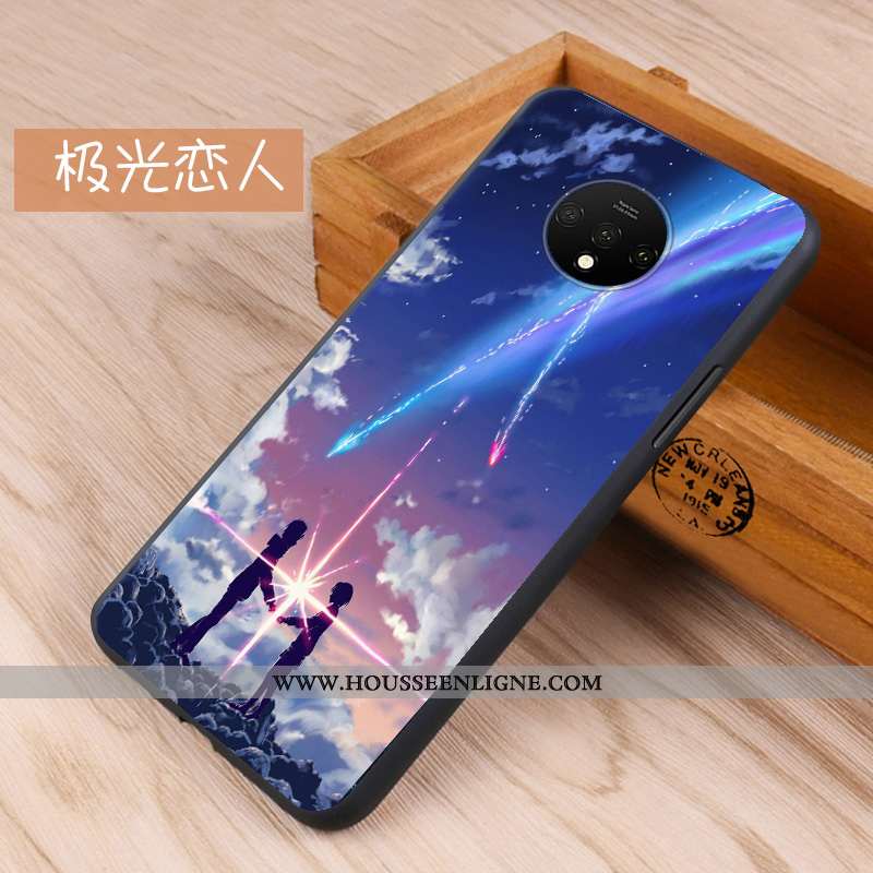 Coque Oneplus 7t Protection Délavé En Daim Tout Compris Silicone Téléphone Portable Rouge Fluide Dou