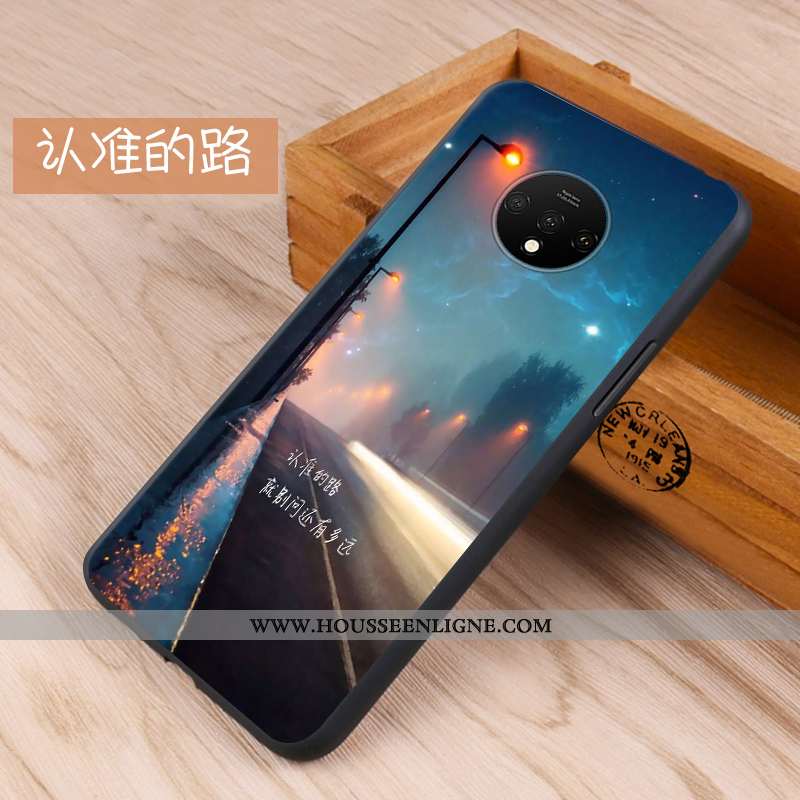 Coque Oneplus 7t Protection Délavé En Daim Tout Compris Silicone Téléphone Portable Rouge Fluide Dou