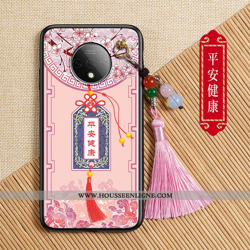Coque Oneplus 7t Silicone Protection Étui Rose Tendance Tout Compris Simple