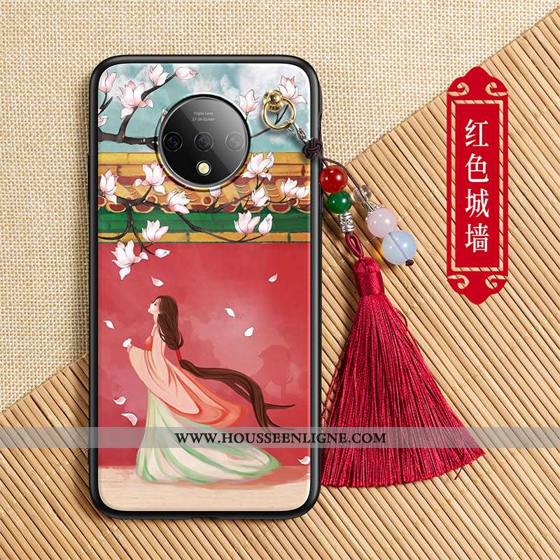 Coque Oneplus 7t Silicone Protection Étui Rose Tendance Tout Compris Simple