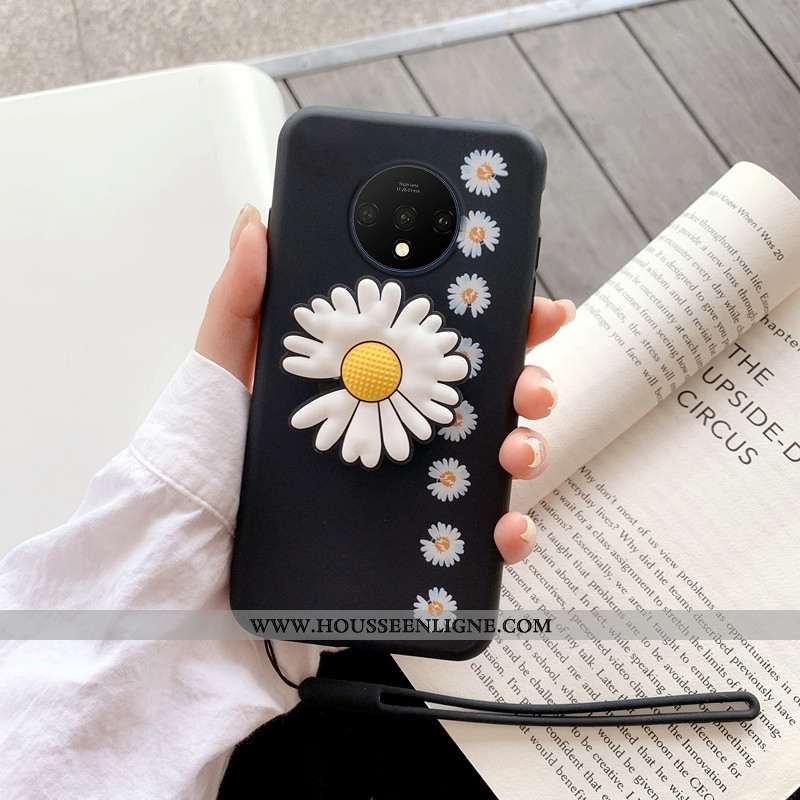 Coque Oneplus 7t Tendance Fluide Doux Étui Noir Incassable Personnalité