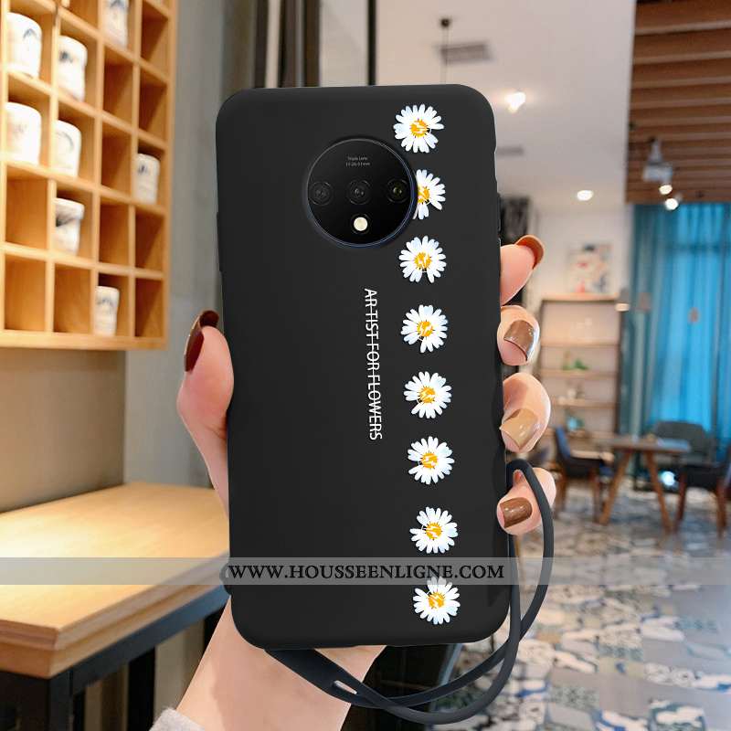 Coque Oneplus 7t Tendance Fluide Doux Étui Noir Incassable Personnalité