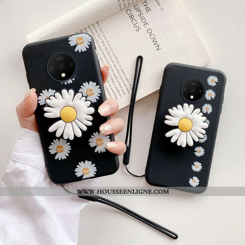 Coque Oneplus 7t Tendance Fluide Doux Étui Noir Incassable Personnalité