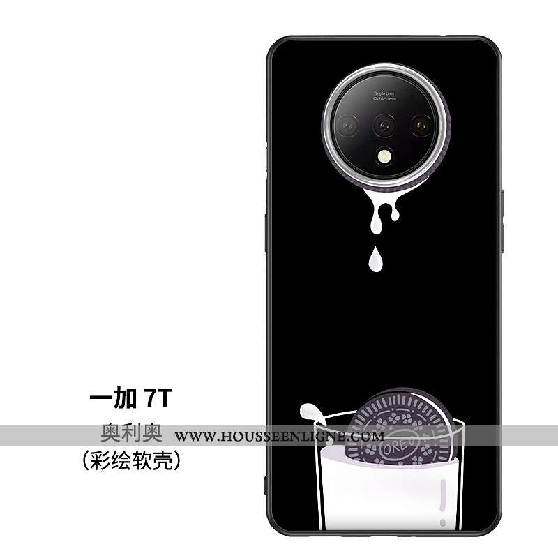 Coque Oneplus 7t Verre Personnalité Téléphone Portable Silicone Vert Protection Tendance Verte