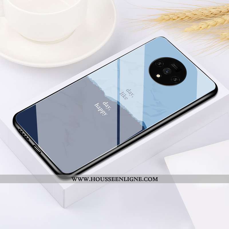 Coque Oneplus 7t Verre Personnalité Ultra Miroir Silicone Amoureux Dessin Animé Blanche