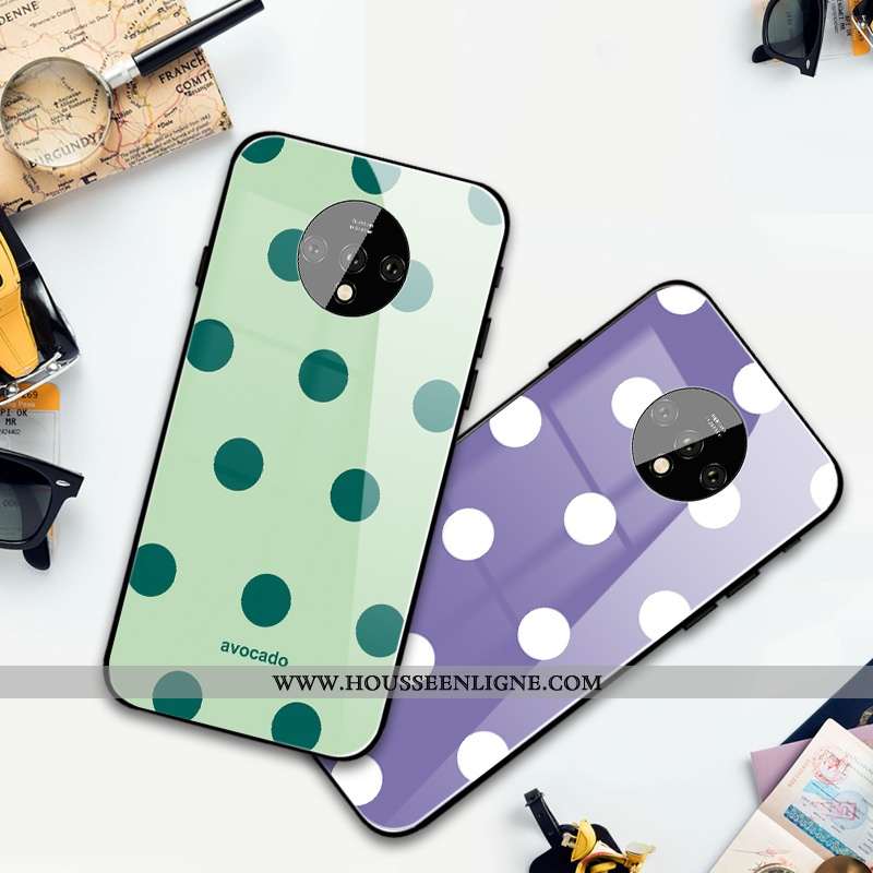 Coque Oneplus 7t Verre Silicone Protection Téléphone Portable Clair Frais Tout Compris Violet