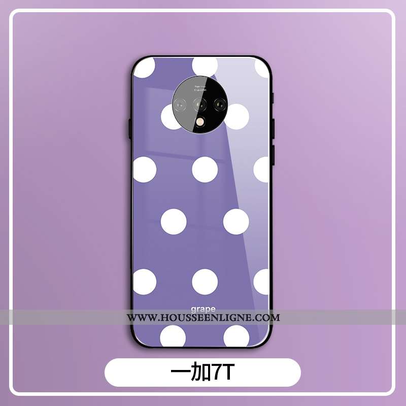 Coque Oneplus 7t Verre Silicone Protection Téléphone Portable Clair Frais Tout Compris Violet