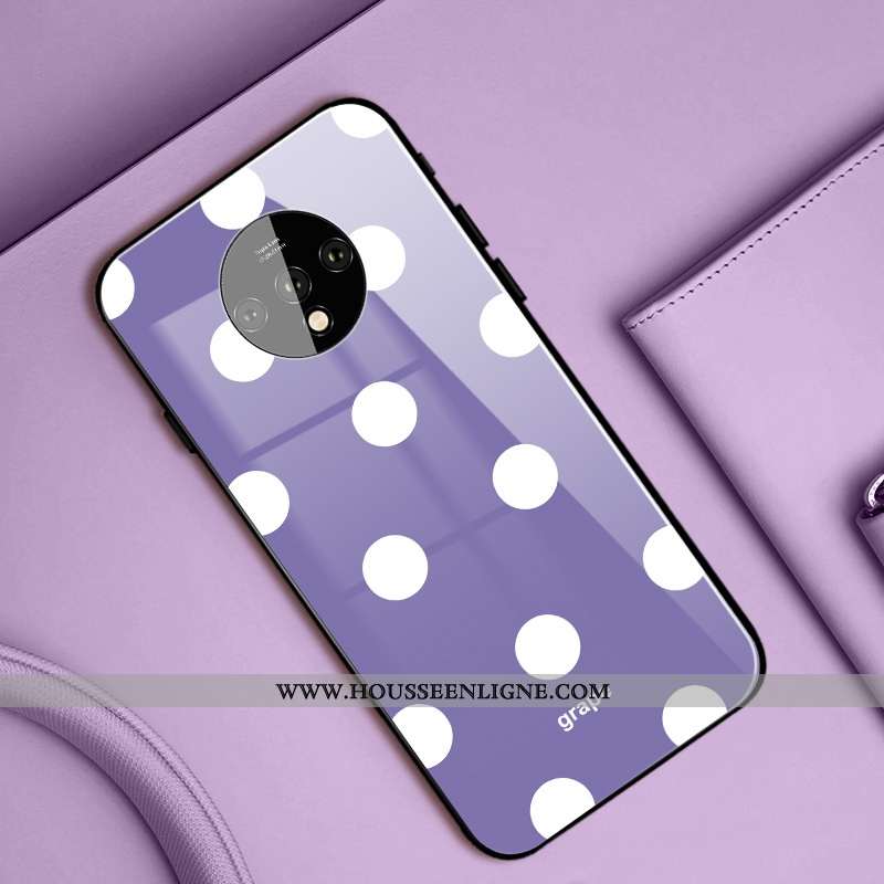 Coque Oneplus 7t Verre Silicone Protection Téléphone Portable Clair Frais Tout Compris Violet