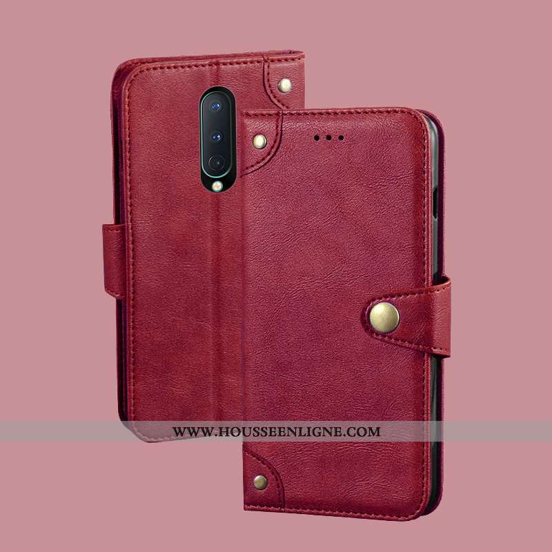 Coque Oneplus 8 Cuir Protection Tout Compris Portefeuille Nouveau Rouge