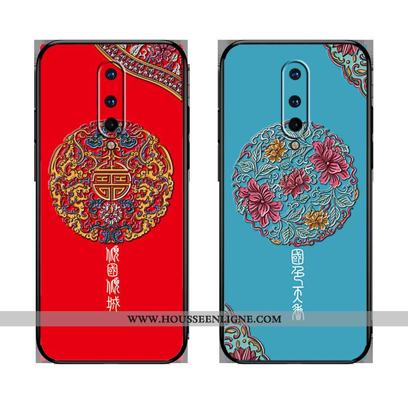 Coque Oneplus 8 Gaufrage Tendance Rouge Créatif Silicone Tout Compris