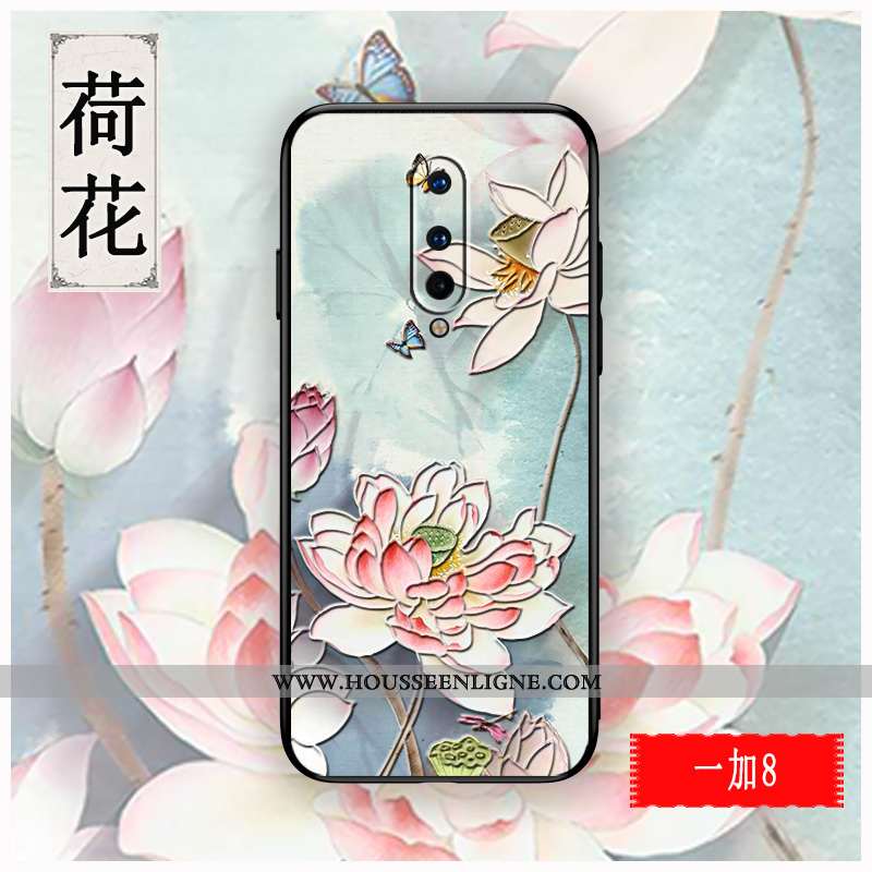Coque Oneplus 8 Gaufrage Tendance Rouge Créatif Silicone Tout Compris