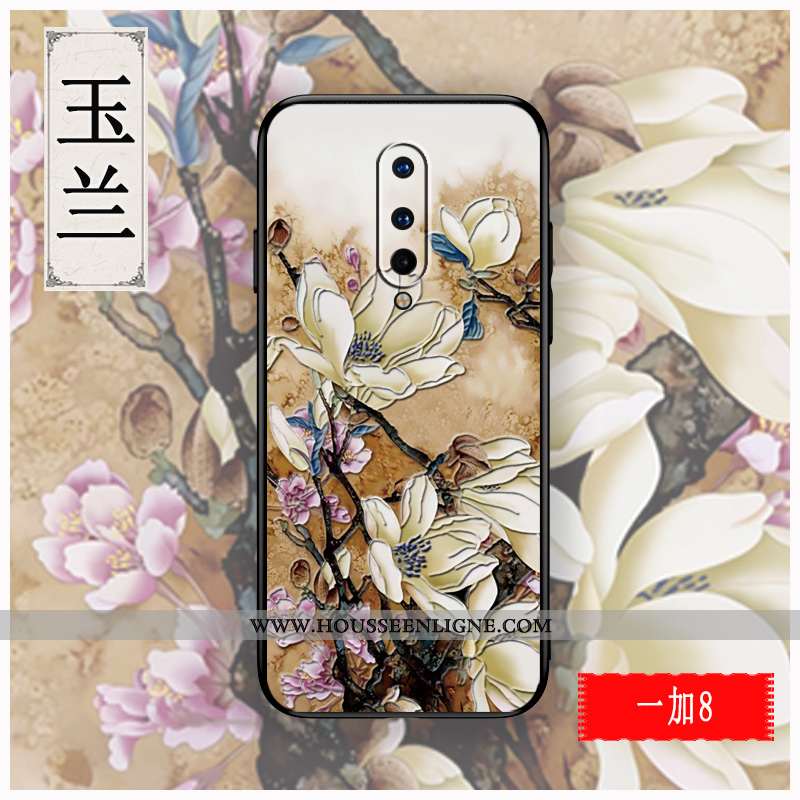 Coque Oneplus 8 Gaufrage Tendance Rouge Créatif Silicone Tout Compris