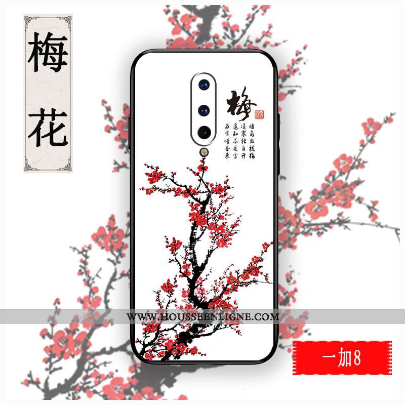 Coque Oneplus 8 Gaufrage Tendance Rouge Créatif Silicone Tout Compris